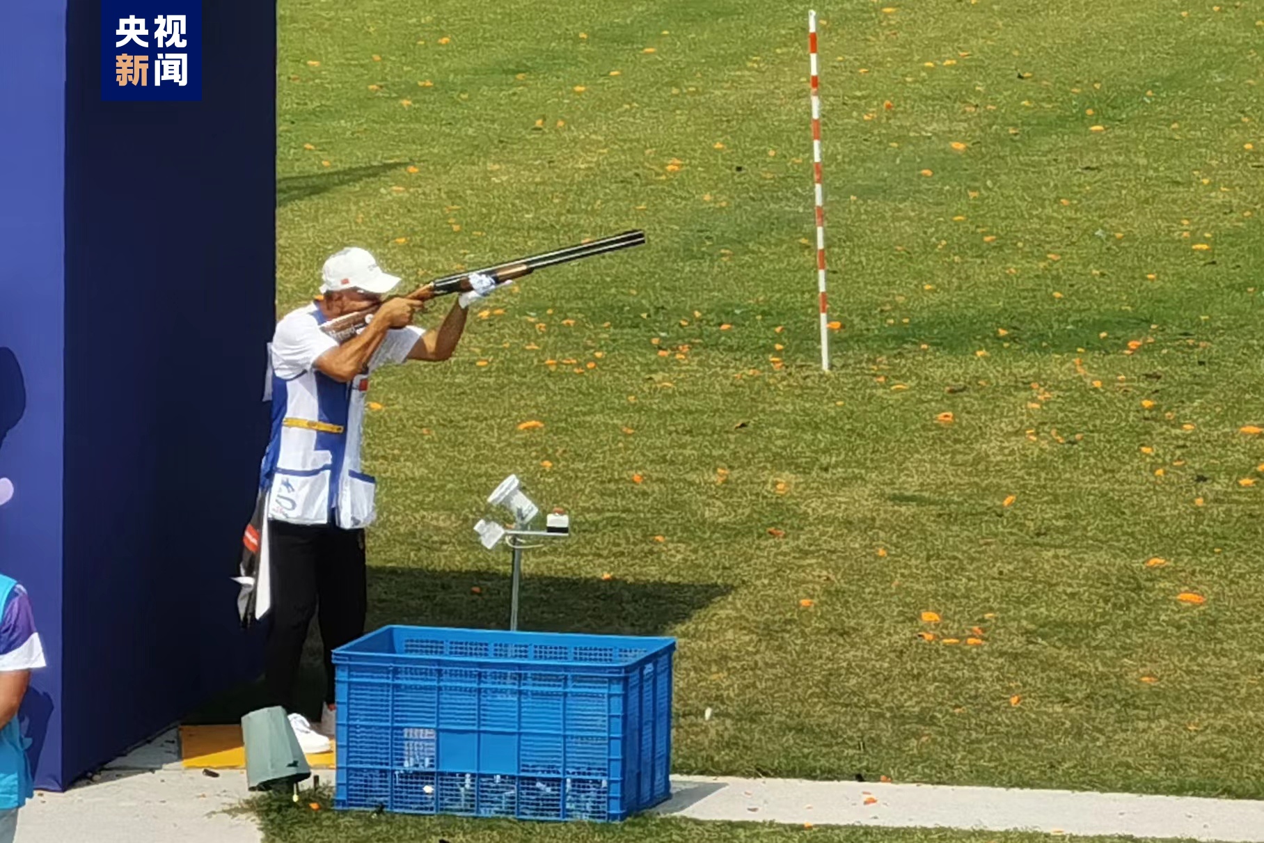 杭州亚运会射击男子双向飞碟团体赛：中国队刘